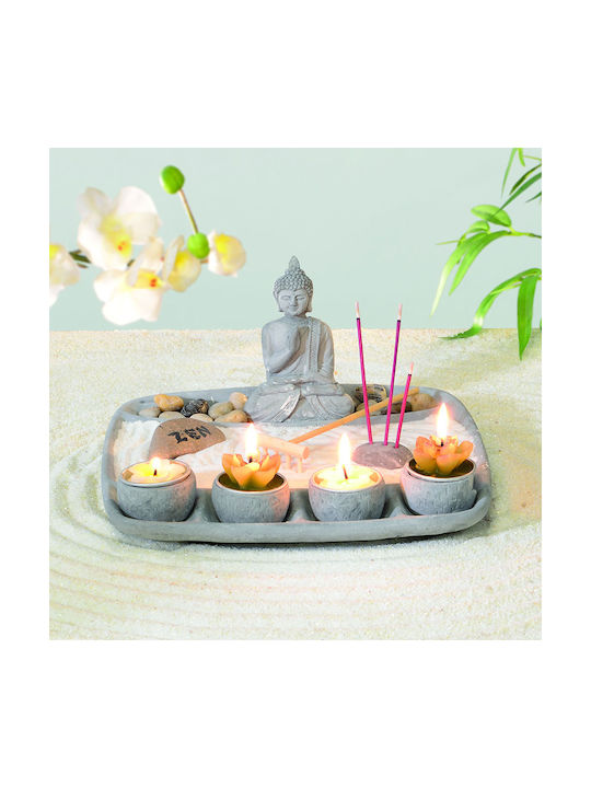 Atmosphera Decorative Buddha Made of Concrete Zen Garden 23.4x23.2x13cm