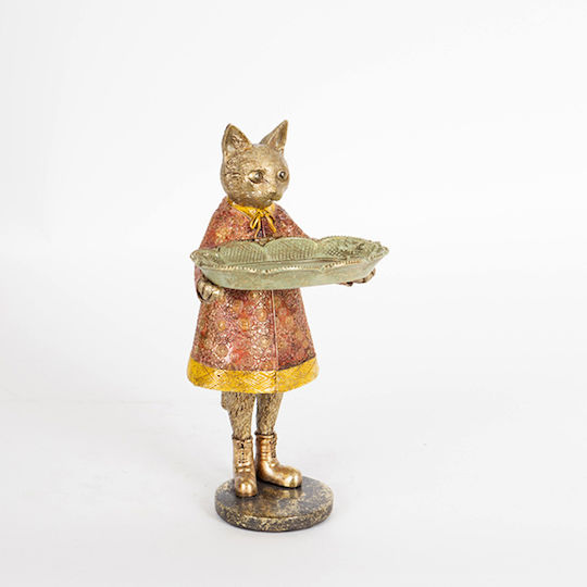 Διακοσμητική Γάτα Πολυρητίνης 14.5x14.5x27cm