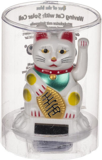 Out of the Blue Decorative Cat Made of Plastic Maneki Neko in Gold 5.5x5.5x8.5cm