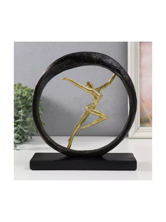Black-Gold Polyresin Decorative Figure 22x9x24.5cm Forhome 582457 Home