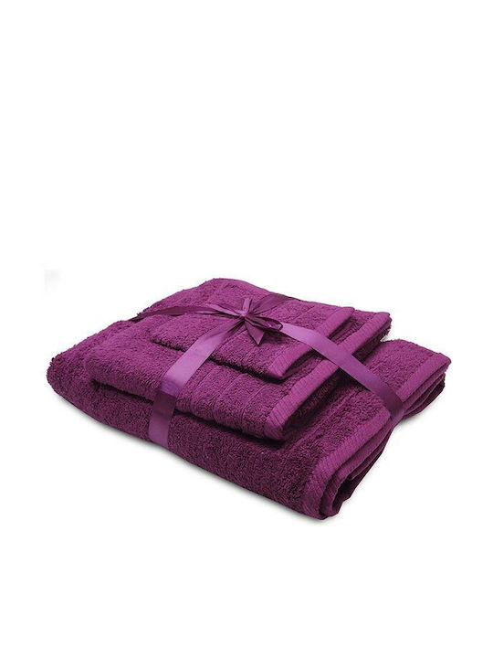 Sunshine Bath Towel Set 3pcs Dory 17 Dark Mauve Weight 600gr/m²