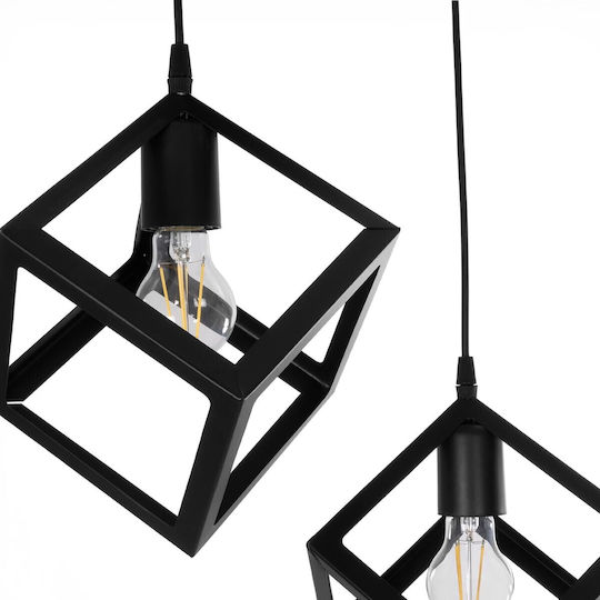 GloboStar Dise Pendant Light Black with Socket E27 30x30x70cm