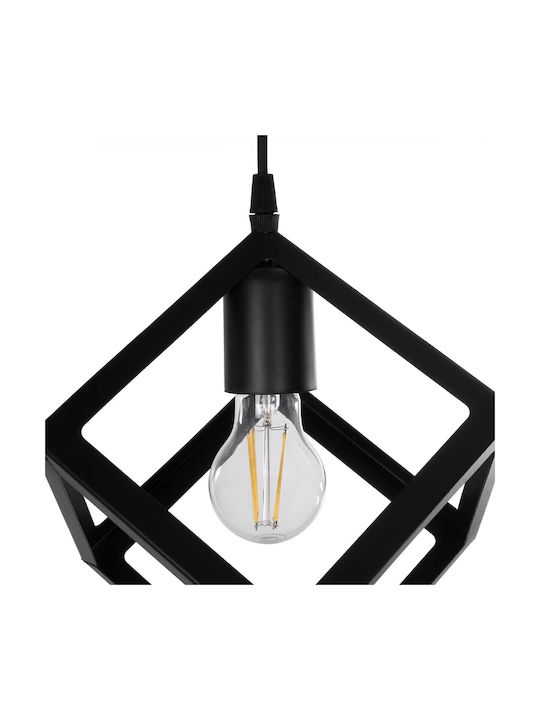 GloboStar Dise Hängelampe Schwarz mit Fassung E27 30x30x70cm.