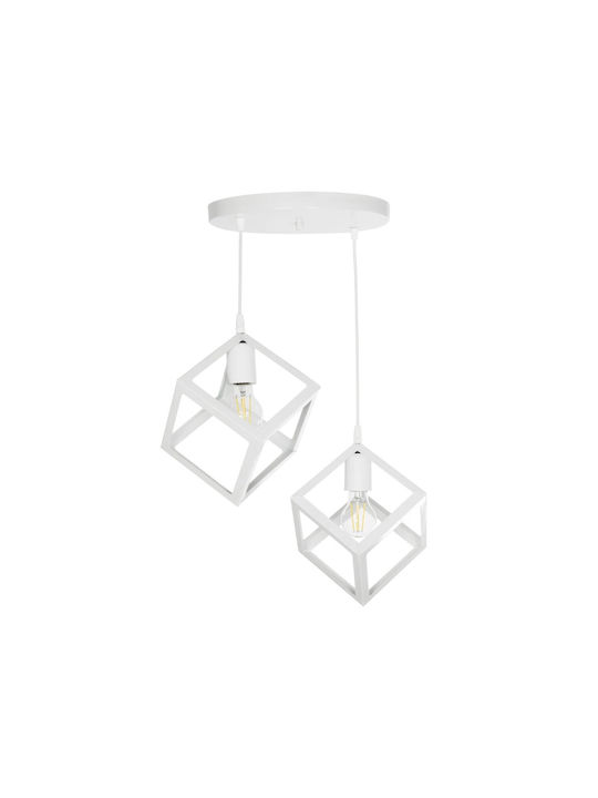 GloboStar Dise Hängelampe Weiß mit Fassung E27 30x30x70cm.