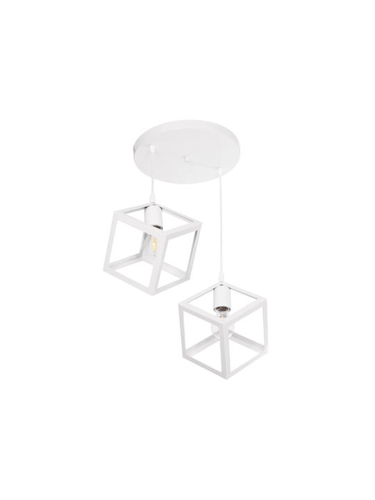 GloboStar Dise Hängelampe Weiß mit Fassung E27 30x30x70cm.