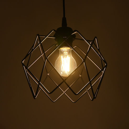 GloboStar Solon Pendant Light Black Grid with Socket E27 22x22x70cm