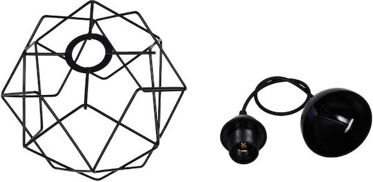 GloboStar Solon Pendant Light Black Grid with Socket E27 22x22x70cm