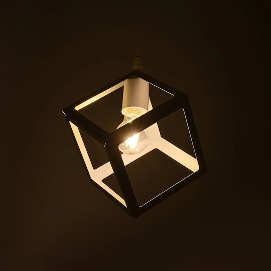 GloboStar Dise Κρεμαστό Φωτιστικό Λευκό με Ντουί E27 18x18x68εκ.