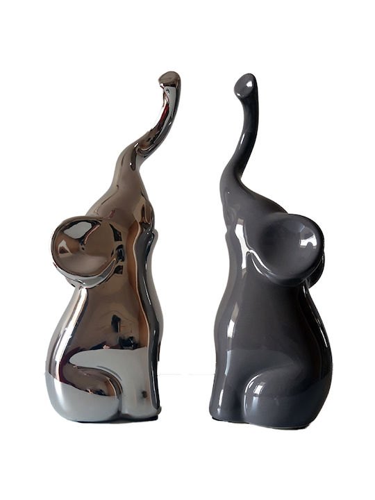 Karvounis Set of Decorative Animals made of Ceramic 13x7x25cm 2pcs