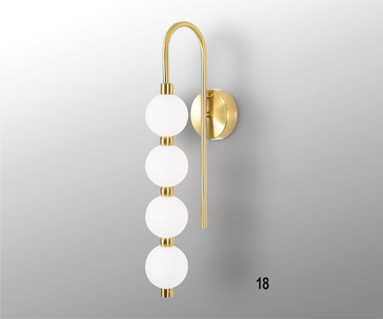 Luma Modern Leuchte Wand mit Integrierter LED und Warmweißes Licht Gold 51x51cm