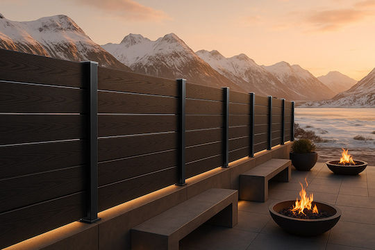 Newplan 9050 Garden Fencing Deck Made of WPC 360x12x2cm Gray