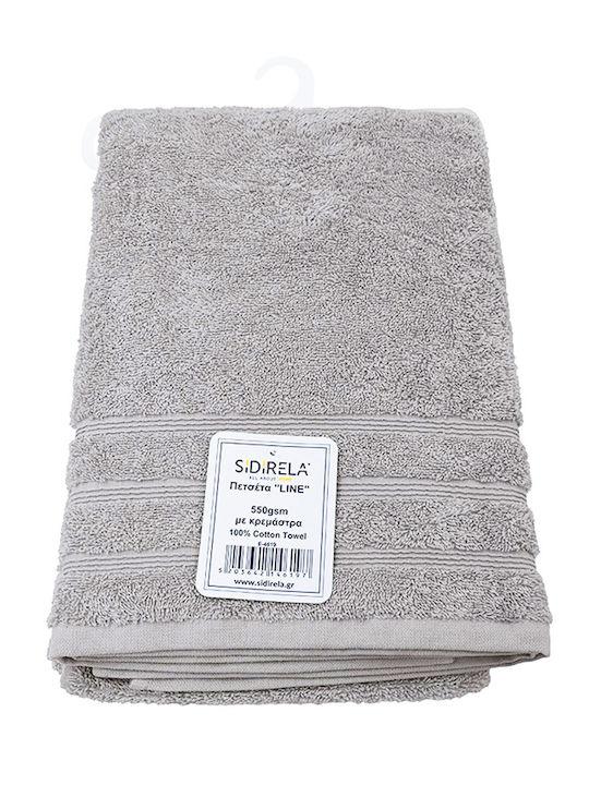Sidirela Πετσέτα Σώματος Line 70x140εκ. Light Grey Βάρους 550gr/m²