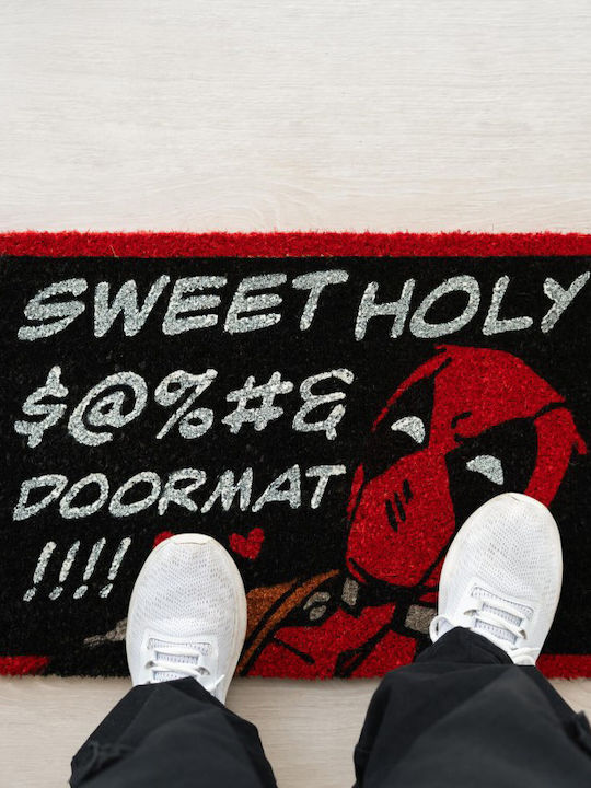 Grupo Erik Doormat Made of Coconut Tree with Non-Slip Backing Marvel Deadpool Multicolour 40x60cm Thickness 20mm