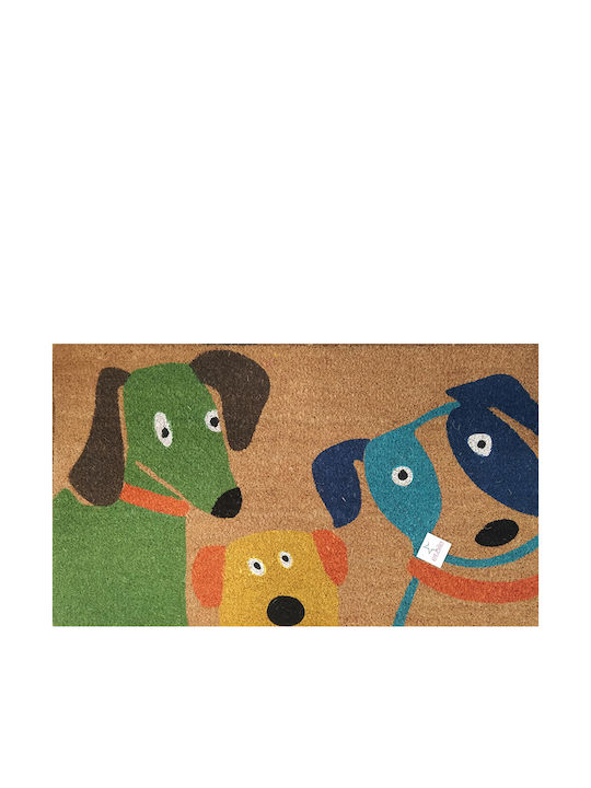 Etoile Entrance Mat made of Coir with Anti-slip Backing Dogs 43x73cm