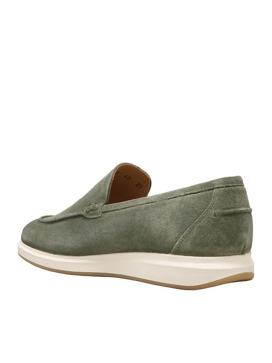 Suede Ανδρικά Loafers σε Πράσινο Χρώμα