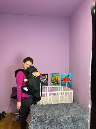 Много дебел калъф слинг кенгуру ерго раница черен 0-1 година