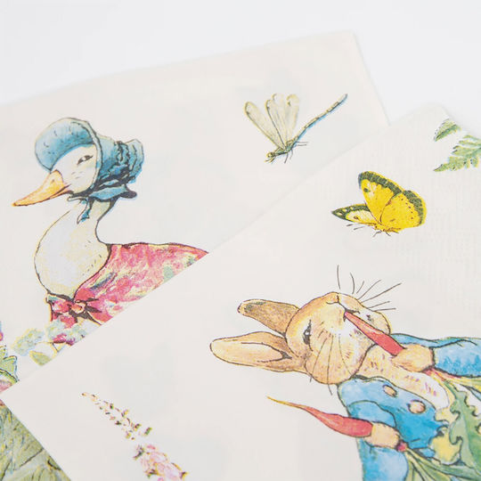 Peter Rabbit In Garden Χαρτοπετσέτα Μεγάλη Meri Meri 16 Τεμ