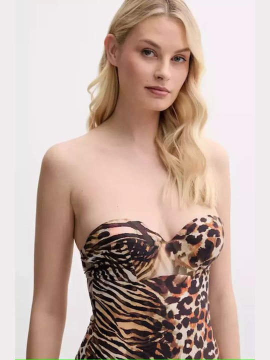 Strapless Ολόσωμο Μαγιό Animal Print