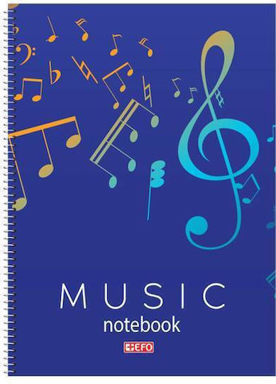 +Efo Spiral Notebook Music A4 40 Sheets 1pcs (Μiscellaneous Designs/Colors)