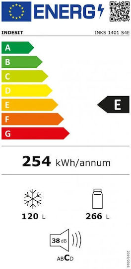 Indesit Combină frigorifică 386lt Î203xL59.5xA67cm. Gri INKS 1401 S4E