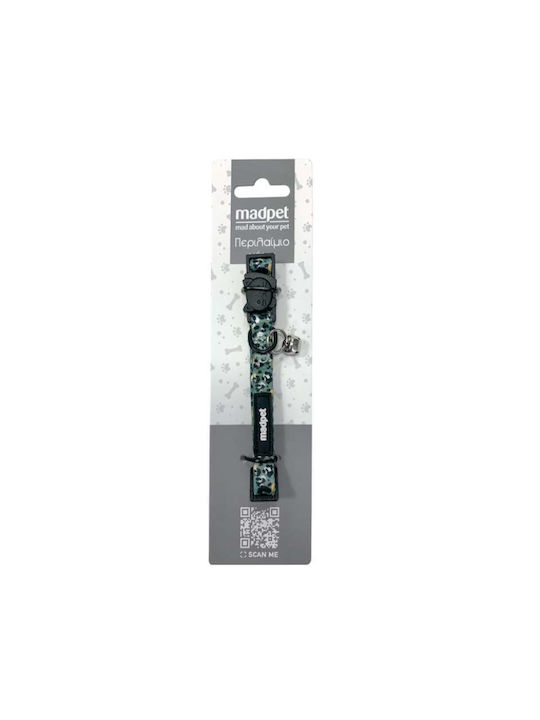 Madpet Zgardă pentru pisici, model ghepard verde, 1.0x19-32cm