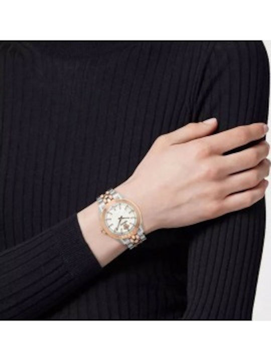 Versace V-code Lady Women's Watch with Pink Gold Metal Bracelet