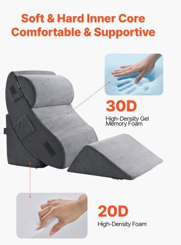 Vevor Μαξιλάρι Σφήνα με Memory Foam 74x56x47.5cm σε Γκρι χρώμα XXZKDJXXZ4JTW53OP001V0