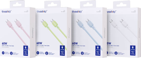 XO Regular USB 2.0 Cablu USB-C bărbătesc - USB-C 60W Verde 1m (16.005.0373)