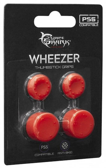 White Shark Thumb Grips Χειριστηρίου για PS5 σε Κόκκινο χρώμα