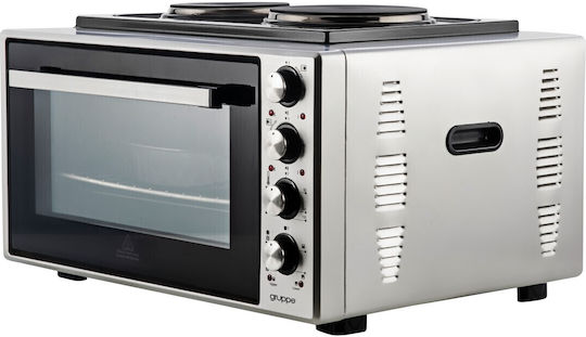 Gruppe Electric Countertop Oven 50lt with 2 Burners and Air Silver