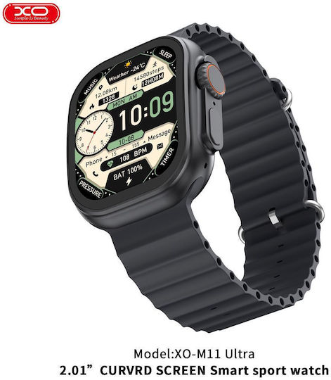 XO M11ULTRA Smartwatch με Παλμογράφο (Μαύρο)