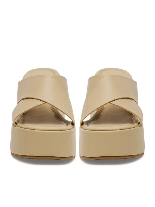 Γυναικεία Σανδάλια Flatforms Μπεζ