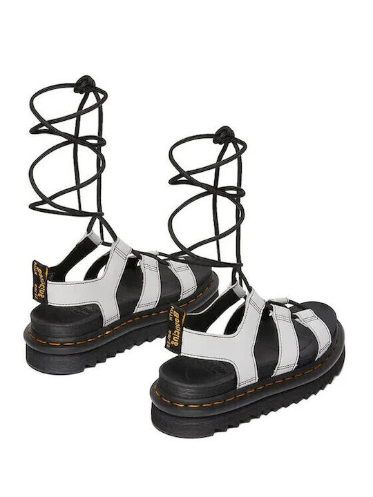 Nartilla Leather Women's Flat Sandals in White Color