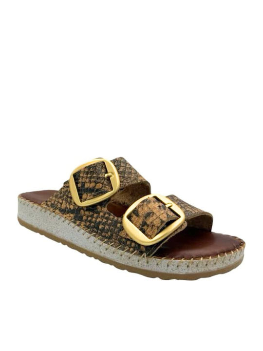 Women's Flat Sandals Anatomic in Gold Color