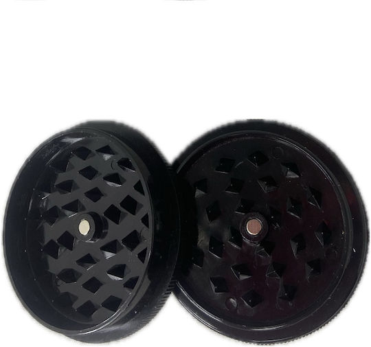 Τριφτησ-grinder Πλαστικος 60 Χ 25mm 2 Θεσεων Μαυρος