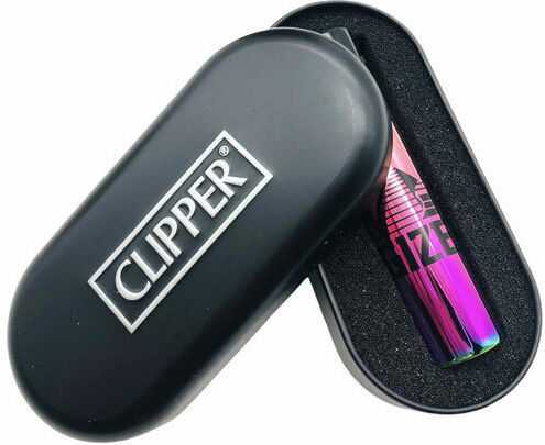 Clipper Αναπτήρας Μεταλλικός Μεγάλος Rainbow Gizeh Icy Colour Metal Συλλεκτικός