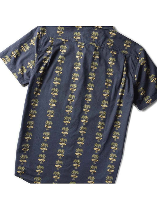 Cu mânecă scurtă Bumbac Cămașă Dark Blue