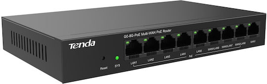 Router 8 Ports Poe+ 1 Wan Port Gigabit Web Management Tenda Tnd-g0-8g-poe