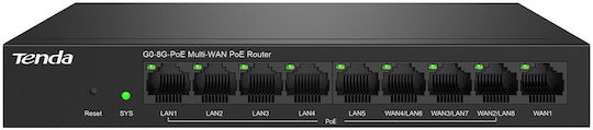 Router 8 Ports Poe+ 1 Wan Port Gigabit Web Management Tenda Tnd-g0-8g-poe