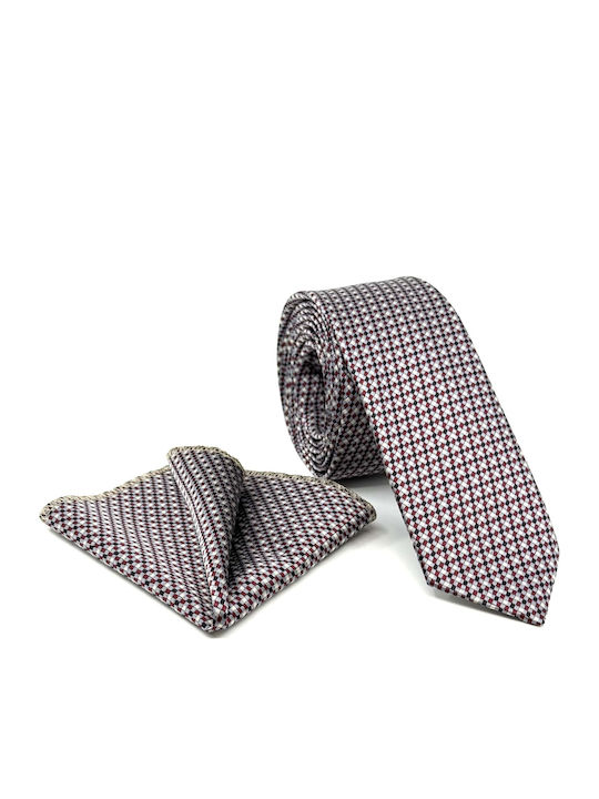 Legend Accessories Set de Cravată pentru Bărbați Tipărit în Culorea Alb