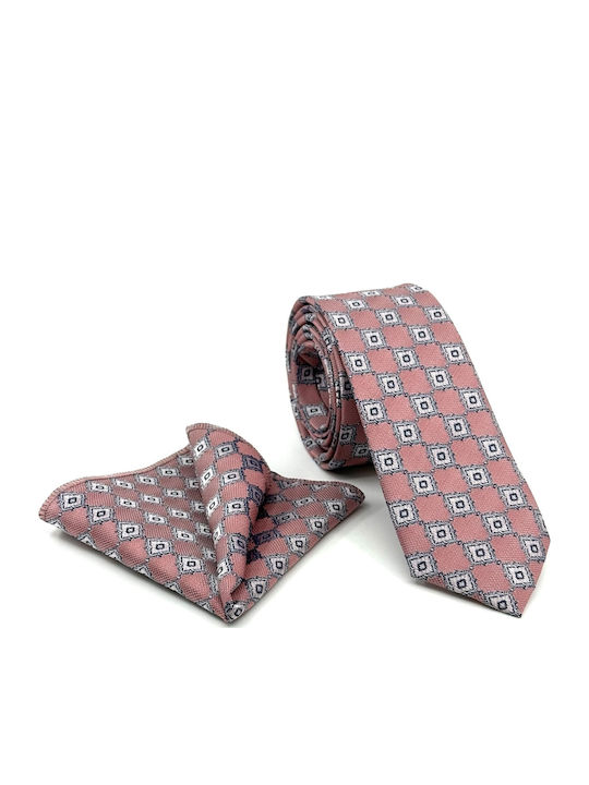Legend Accessories Set de Cravată pentru Bărbați Tipărit în Culorea Roz