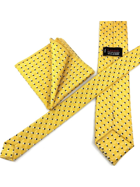 Legend Accessories Комплект Мъжки Кравати Отпечатани в Жълт Цвят