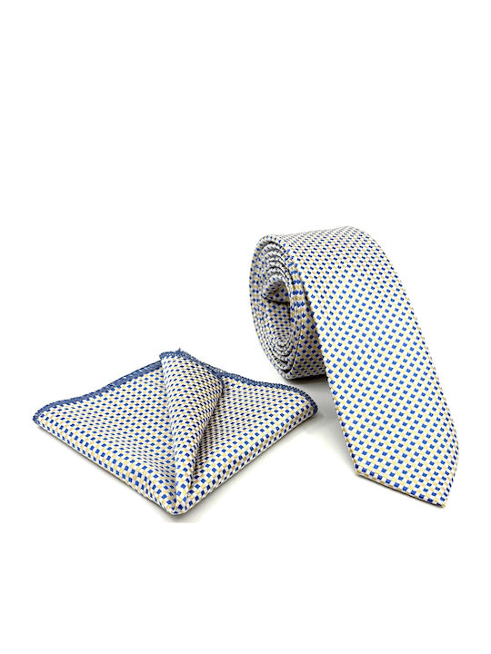 Legend Accessories Σετ Ανδρικής Γραβάτας με Σχέδια σε Γαλάζιο Χρώμα