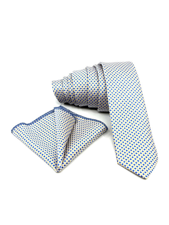 Legend Accessories Σετ Ανδρικής Γραβάτας με Σχέδια σε Γαλάζιο Χρώμα