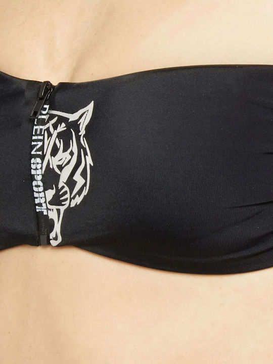 Top De Bikini Fără Bretele Negru