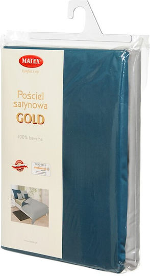 Matex Matex Baumwoll-Bettbezug Set 140x200cm Einzel mit Kissenbezug Teal/Grau