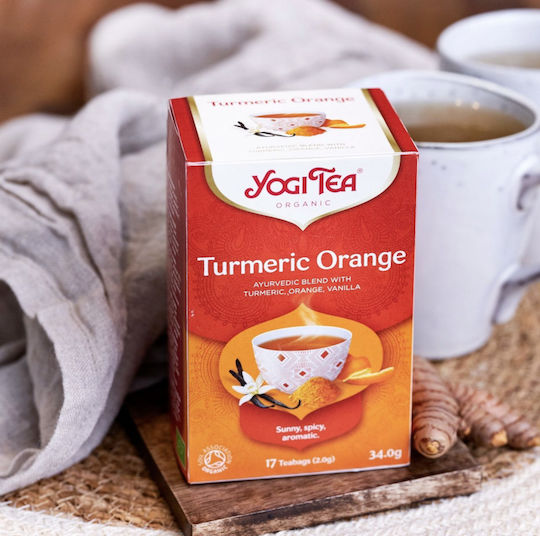 Yogi Tea Turmeric Orange Μείγμα Βοτάνων Βιολογικό Προϊόν 17 Φακελάκια 34gr