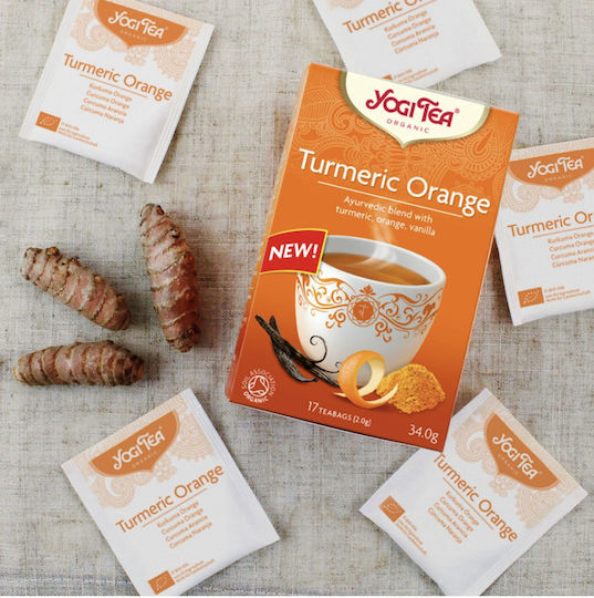 Yogi Tea Turmeric Orange Μείγμα Βοτάνων Βιολογικό Προϊόν 17 Φακελάκια 34gr