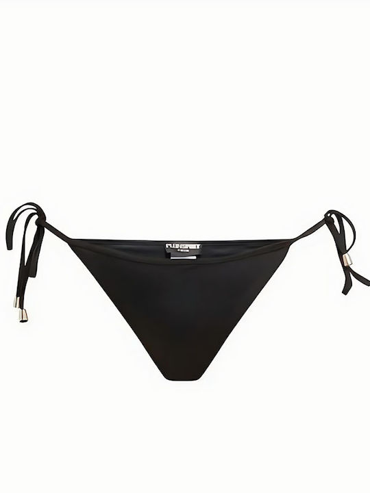 Bikini Slip με Κορδονάκια Black