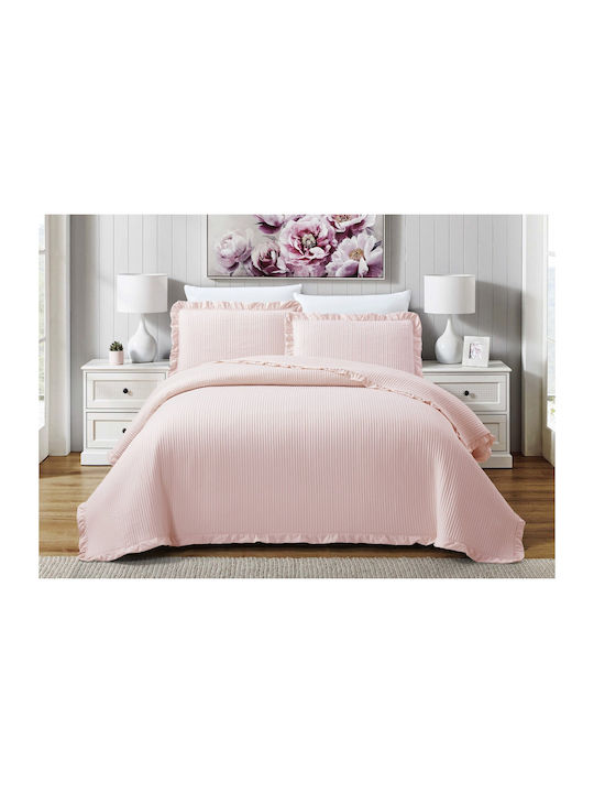Liolios Home Armony Покривало Полутораспално Розов 180x240см